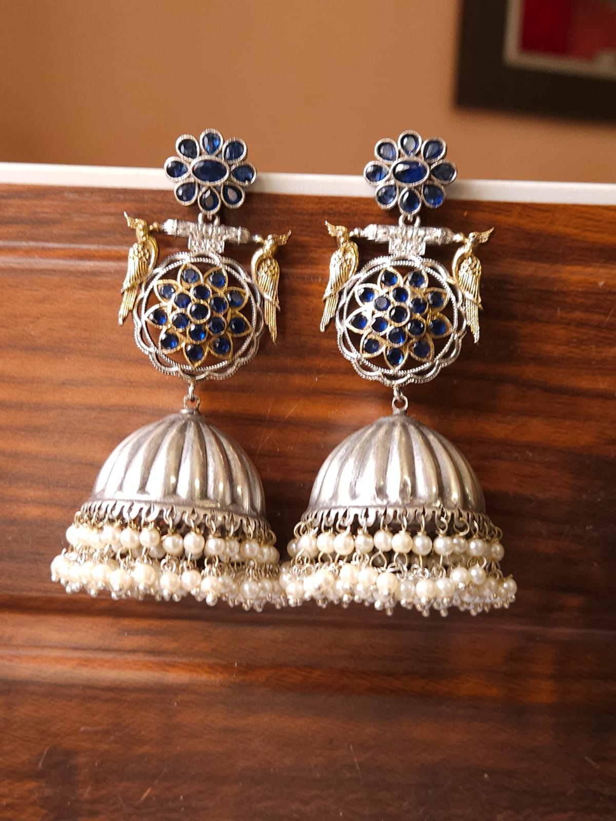 Blue hot sale stone jhumka