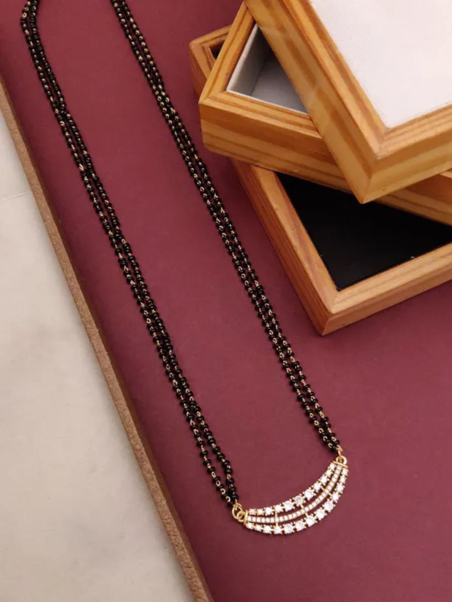 Shops double chain short mangalsutra