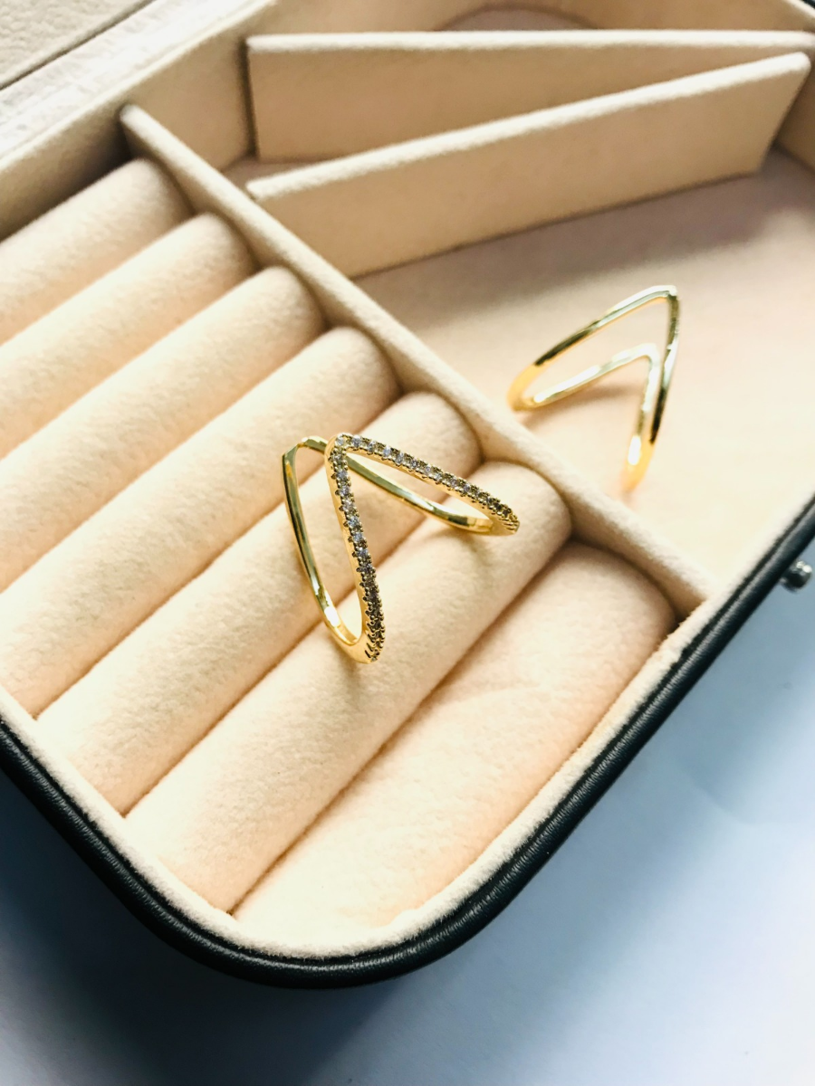 22K Gold Vanki Ring with Cz & Color Stones - 235-GVR427 in 5.300 Grams
