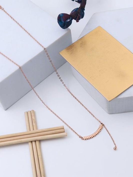 Buy Anti Tarnish Minimal Pendant Rose Gold Chain Necklace - TheJewelbox