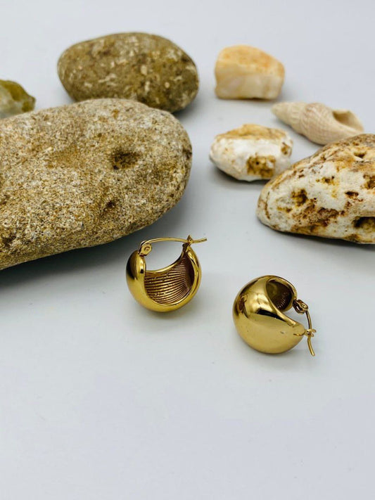 Buy Chunky Gold Plated Round Korean Hoop Earrings Online - TheJewelbox