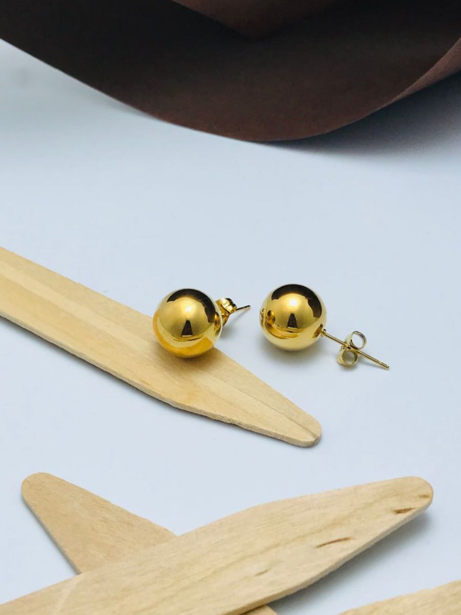 Buy Classic Minimal Gold Plated Ball Stud Earrings - TheJewelbox