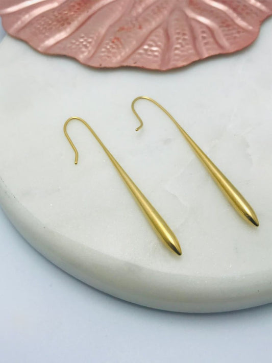 Buy Golden Plated Long Line Drop Western Hoop Earrings Online - TheJewelbox
