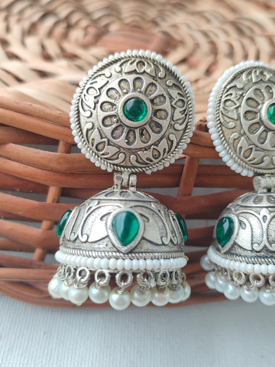 The Kanya Silver Kempu Jhumka - Buy Gold-Dipped Jhumkas Online — KO  Jewellery