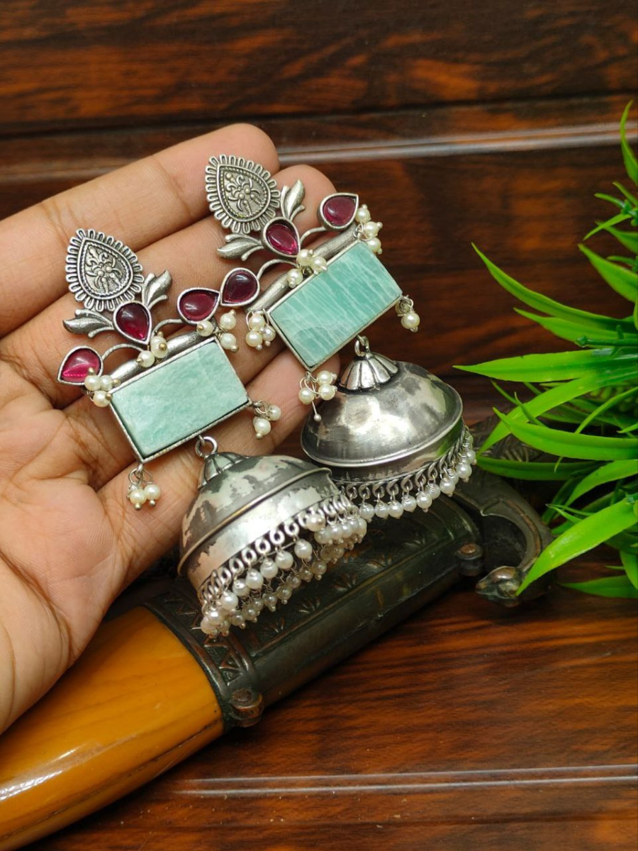 Buy Moedbuille Ghungroo Studded Design Oxidized Tasselled Jhumki Online At  Best Price @ Tata CLiQ