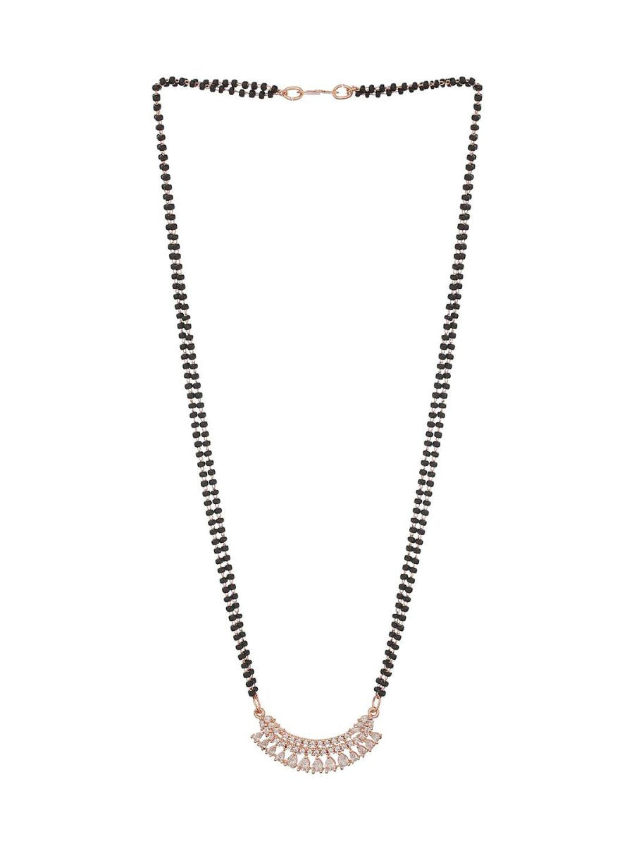 Rose Gold Plated American Diamond Short Mangalsutra