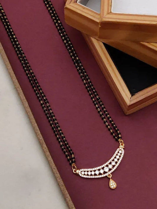 Buy Rose Gold Small American Diamond Pendant Mangalsutra - TheJewelbox