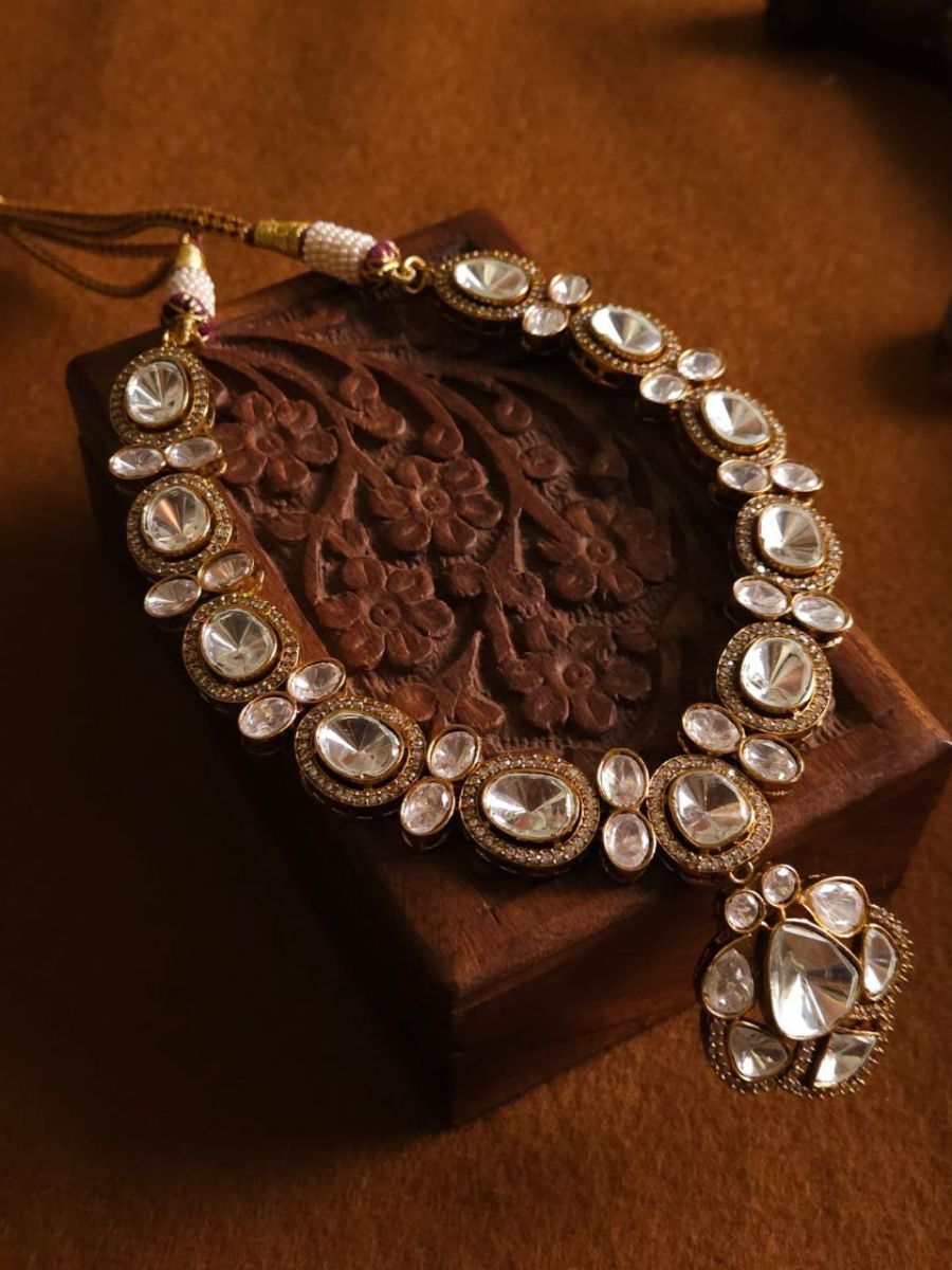 Victorian Style Polki Kundan Necklace Set